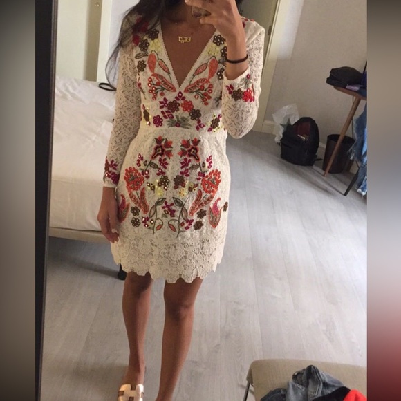 French Connection Dresses & Skirts - Embroidered Lace Dress